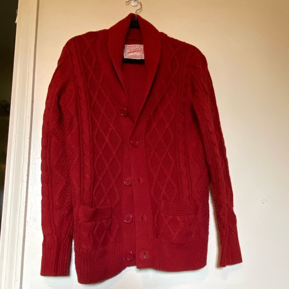 Cozy Red Cardigan (like new)